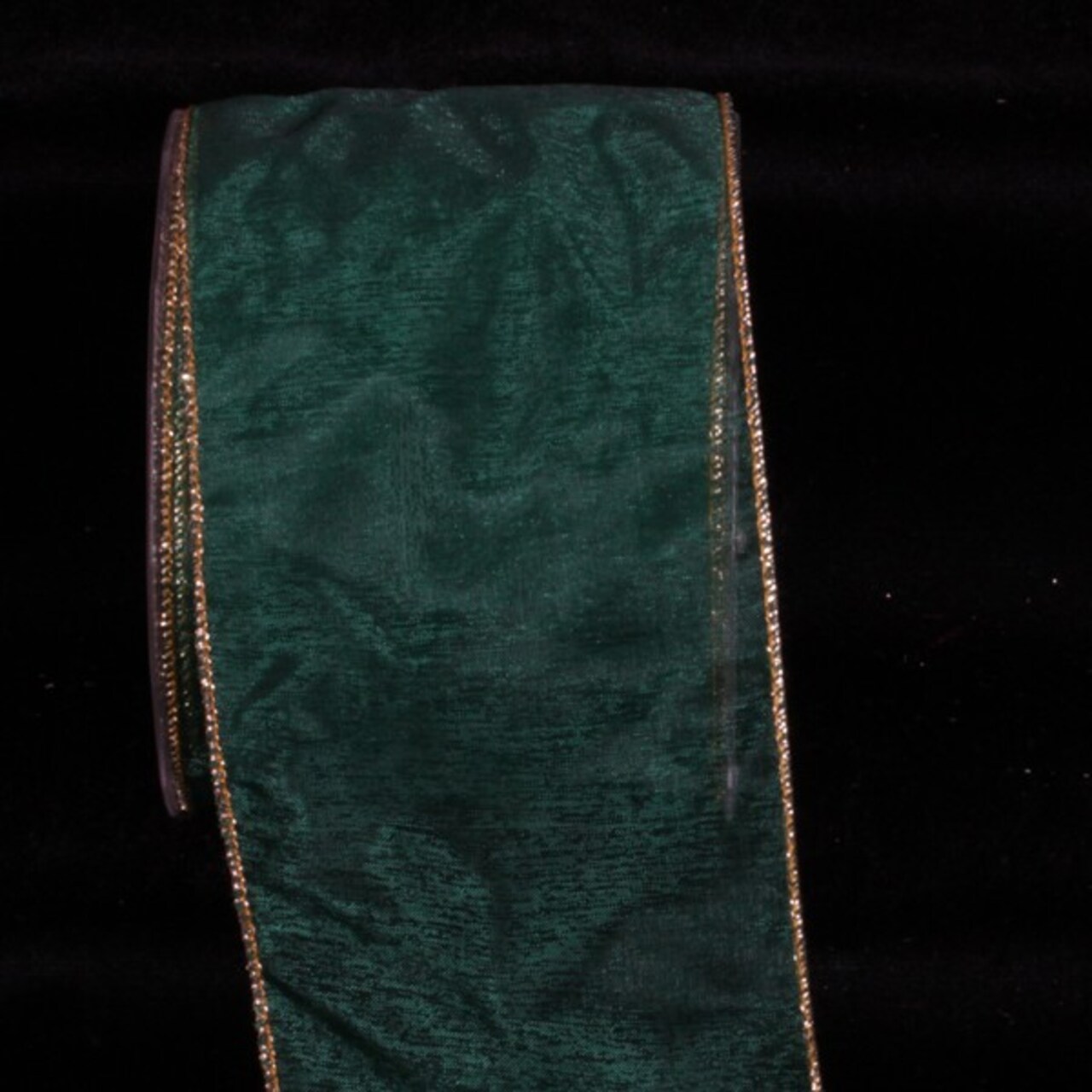 The Ribbon People Hunter Green and Gold Solid Sheer Wired Craft Ribbon 3" x 27 Yards